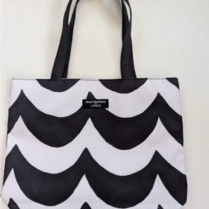 Marimekko Monochrome Wave Pattern Tote